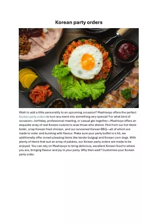 korean party orders