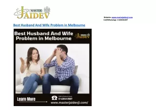 Top Husband And Wife Problem in Melbourne