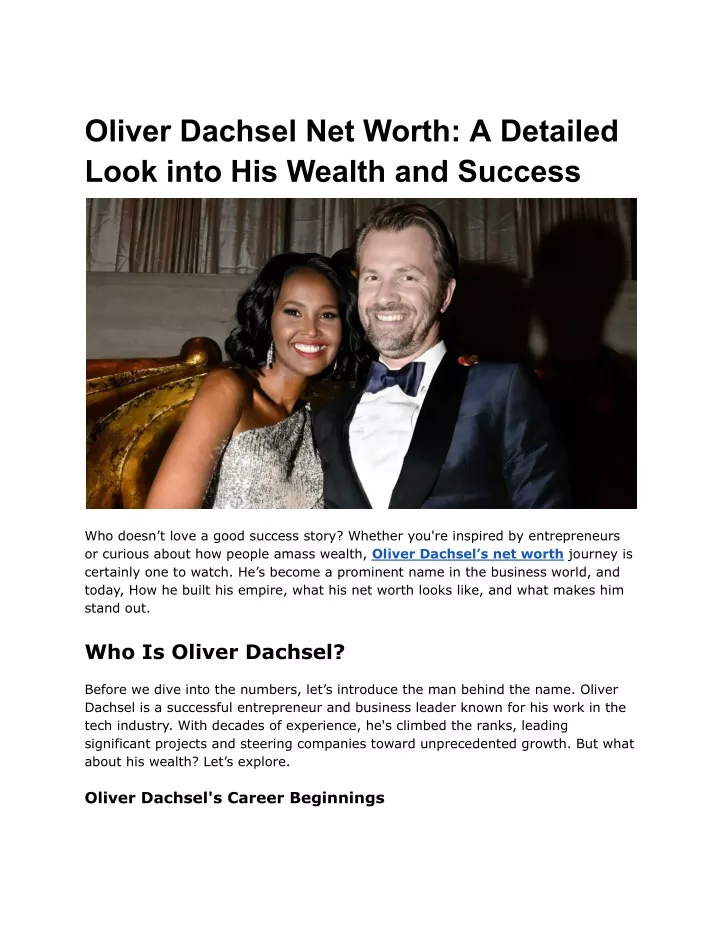 oliver dachsel net worth a detailed look into