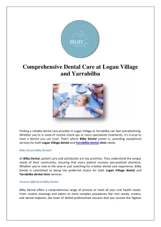 Dentist Yarrabilba - Dental Payment Plans Logan - Bilby Dental