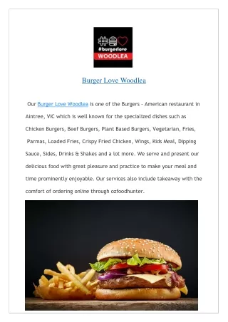 Upto 10% Off - Burger Love Woodlea – Order now