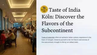 Culinary Delights Await at Taste of India Köln