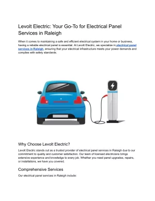 Levolt Electric_ Your Go-To for Electrical Panel Services in Raleigh
