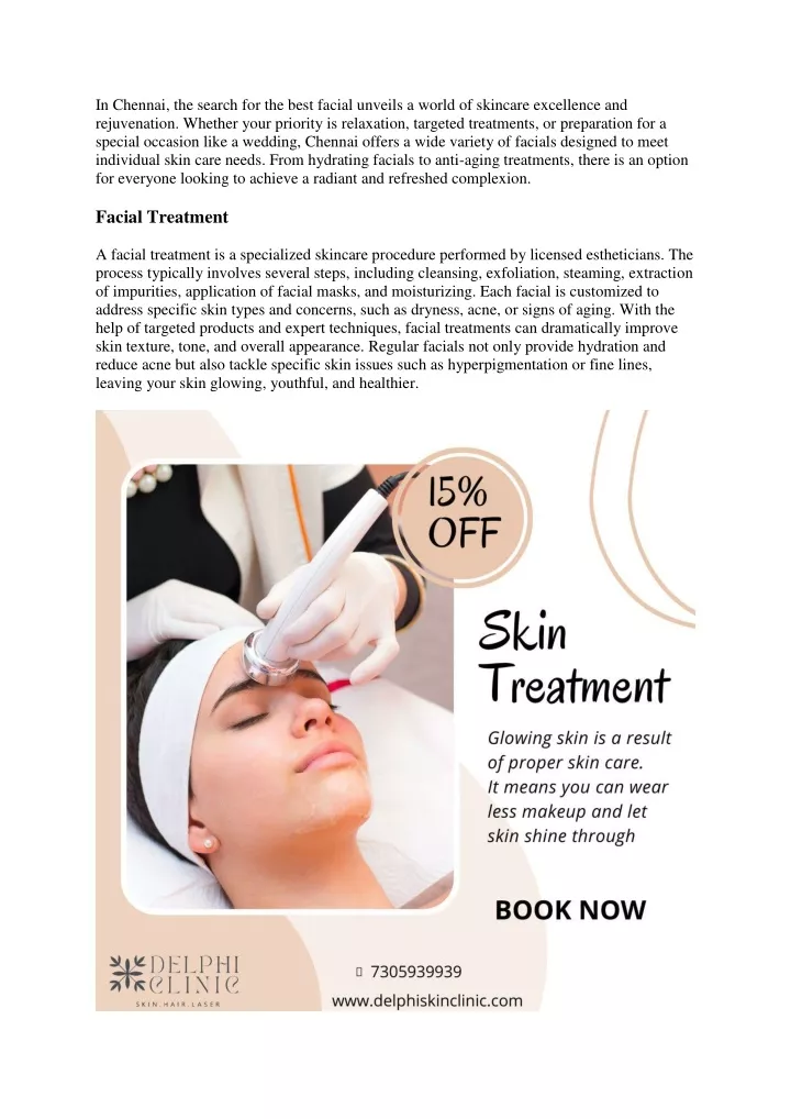 in chennai the search for the best facial unveils