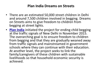 Plan India Dreams on Streets