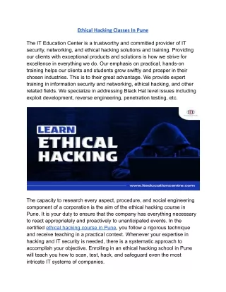 ethical hacking classes in pune
