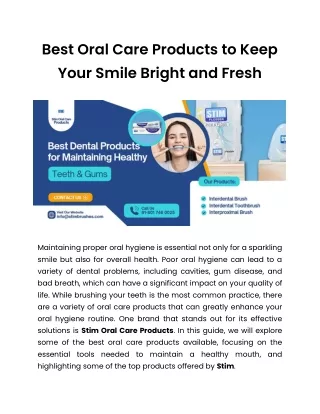 The Best Oral Care Solutions for a Cleaner and Healthier Smile