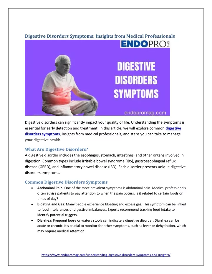 digestive disorders symptoms insights from