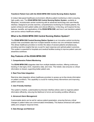 transform patient care with the edan