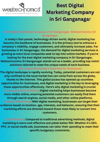 Best Digital Marketing Company in Sri Ganganagar
