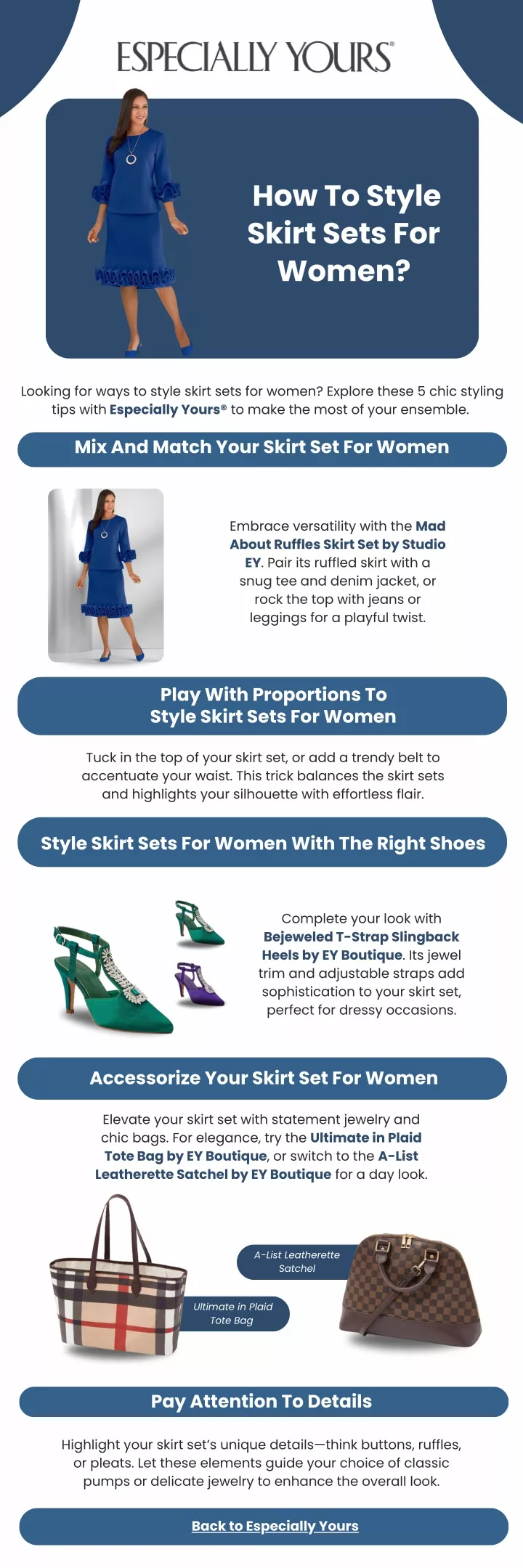 how to style skirt sets for women