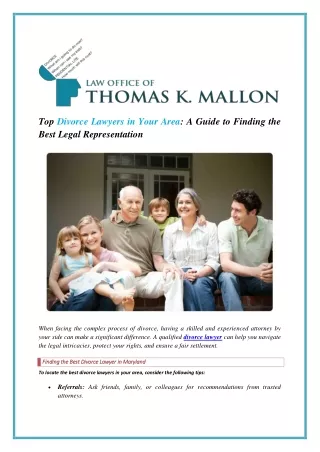 Top Divorce Lawyers in Your Area  A Guide to Finding the Best Legal Representation