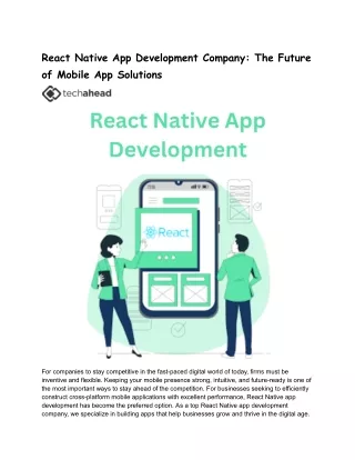 react native app development company the future