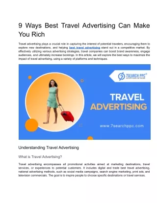 9 Ways Best Travel Advertising Can Make You Rich
