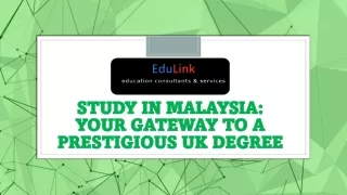 Study in Malaysia Your Gateway to a Prestigious UK Degree