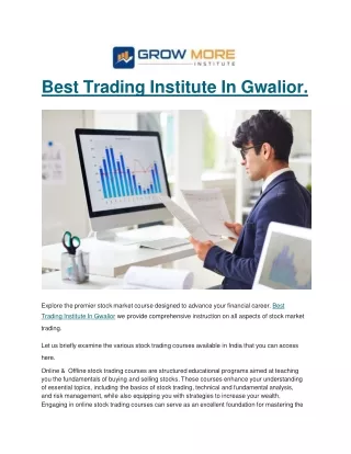 best trading institute in gwalior