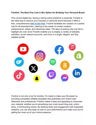 The best part is that Fololink is totally free! Fololink is the best free link i