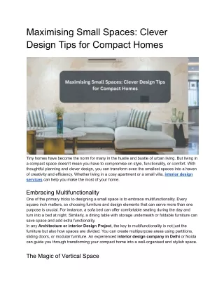maximising small spaces clever design tips