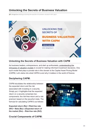 Unlocking the Secrets of Business Valuation