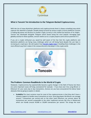 what is toncoin an introduction to the telegram