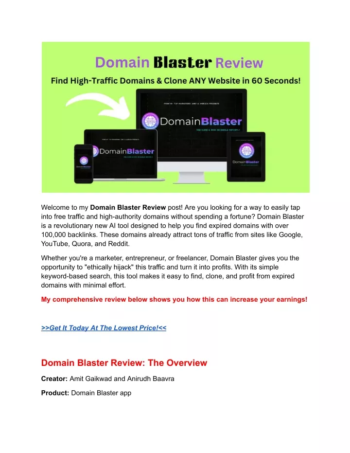 welcome to my domain blaster review post