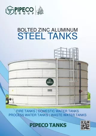 Bolted Zinc Aluminum Steel Tanks - Pipeco industries.