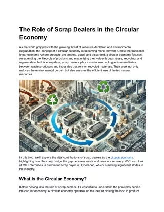 Role of Scrap Dealers in the Circular Economy