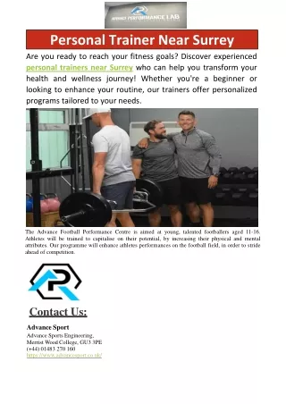 Personal Trainer Near Surrey