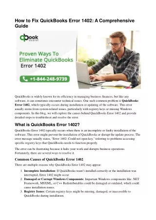 QuickBooks Error 1402: Causes and Effective Fixes