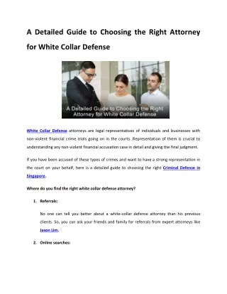 Choosing the Right Legal Team for Your White Collar Defence
