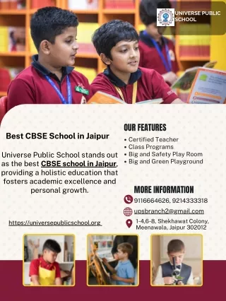 Best CBSE School in Jaipur - Universe Public School