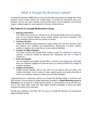 What Is Google My Business Listing