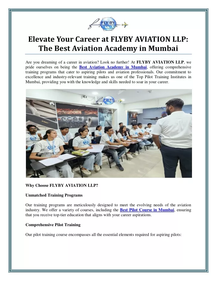 elevate your career at flyby aviation