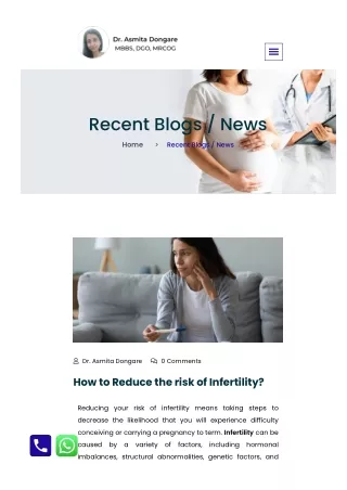 How to Reduce the risk of Infertility