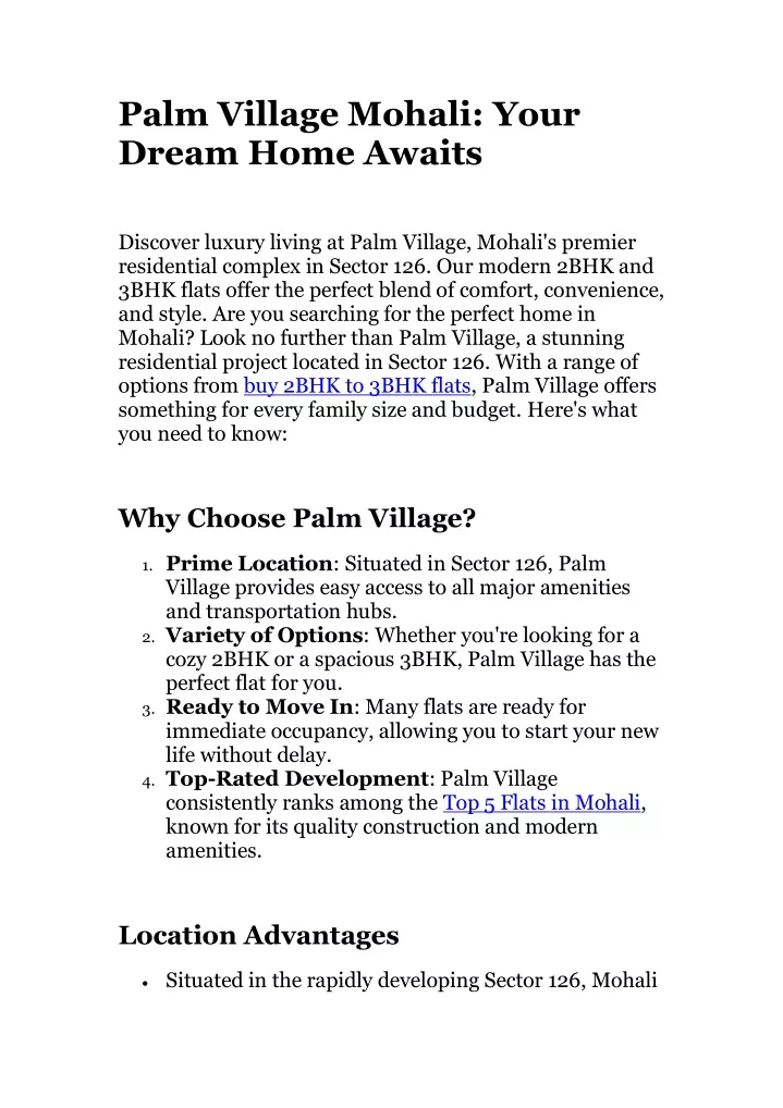 palm village mohali your dream home awaits