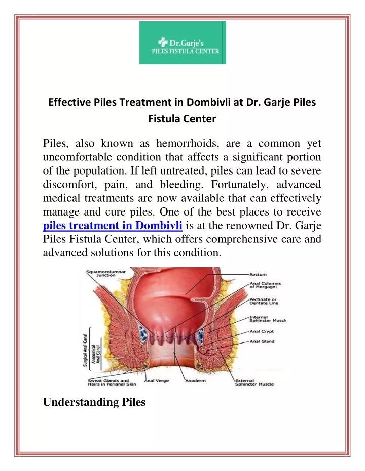 effective piles treatment in dombivli at dr garje