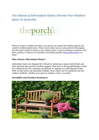 the charm of adirondack chairs elevate your