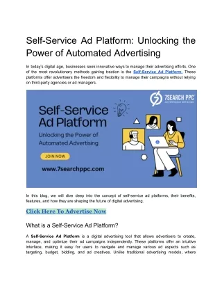 Self-Service Ad Platform