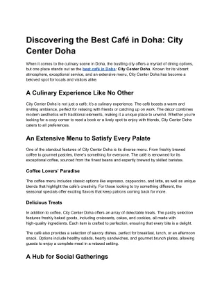 Discovering the Best Café in Doha_ City Center Doha