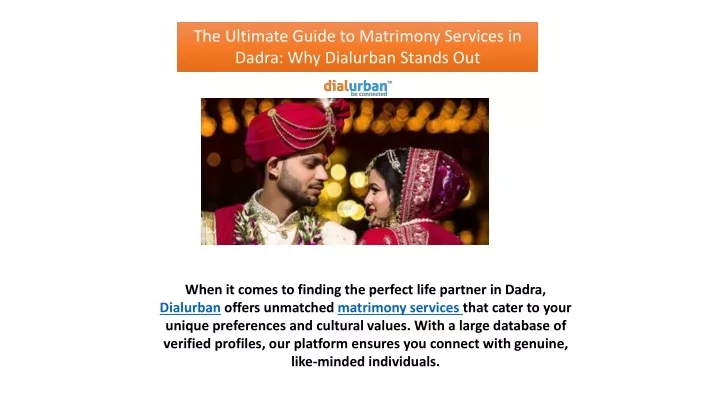 the ultimate guide to matrimony services in dadra