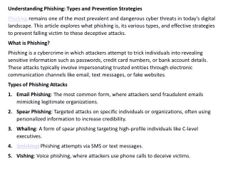 understanding phishing types and prevention