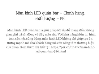m n h nh led qu n bar ch nh h ng ch t l ng pei