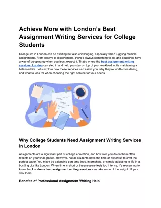 achieve more with london s best assignment