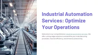 industrial automation services optimize your