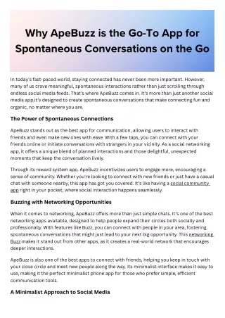 Why ApeBuzz is the Go-To App for Spontaneous Conversations on the Go