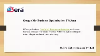 Google My Business Optimization  W3era
