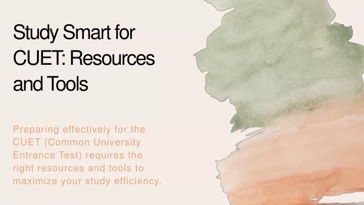 study smart for cuet resources and tools