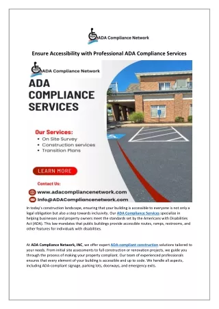 Ensure Accessibility with Professional ADA Compliance Services