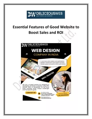 Essential Features of Good Website to Boost Sales and ROI