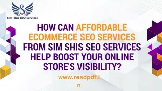 Affordable Ecommerce SEO Services from Sim Shis SEO Services